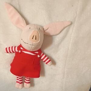 Olivia The Pig, Red and White Striped Plush Pig Toy